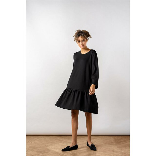 Enid Ecovero Ruffle Dress Black