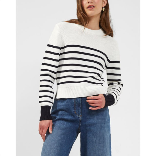 Nelle Breton Stripe White/Black Jumper Knitwear