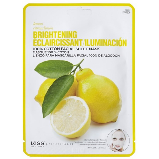Kiss New York 100% Cotton Sheet Mask Lemon 20 g