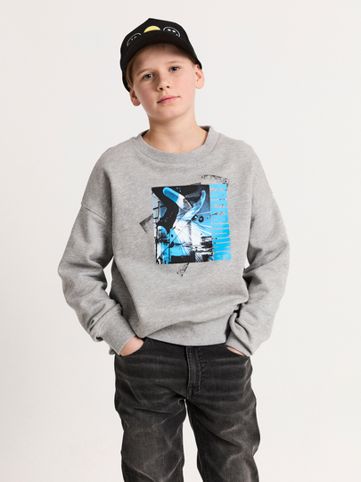 Sweatshirt med freeriding tryck