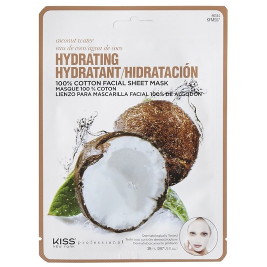 Kiss New York 100% Cotton Sheet Mask Coconut Water 20 g