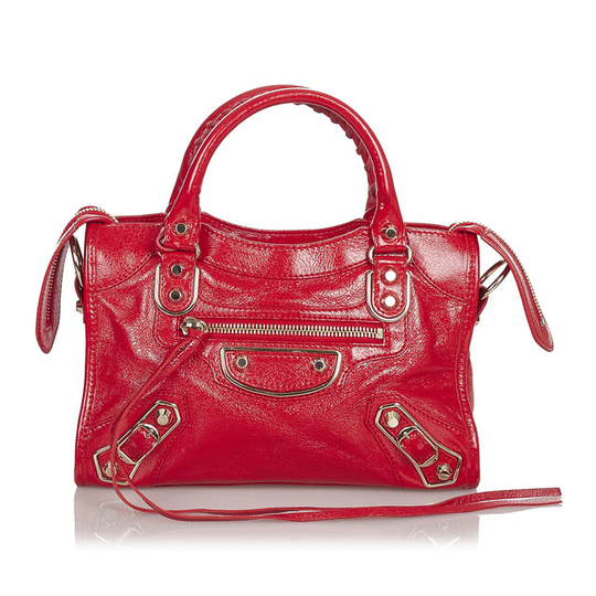 Balenciaga Motocross Classic Metallic Edge Mini City Satchel