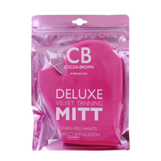 Cocoa Brown Velvet Thumb Tanning Mitt 1 st