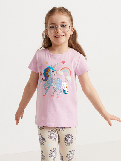 T-shirt med vändbara paljetter