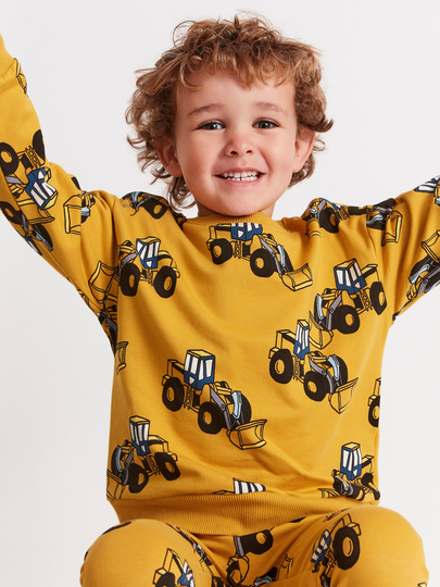 Sweatshirt med fordonstryck