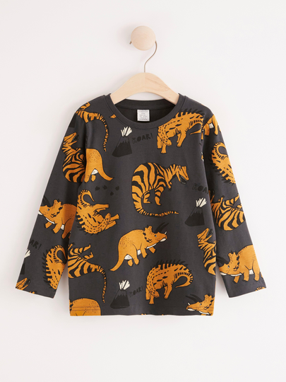 Långärmad topp med dinosaurier