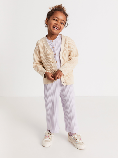 Kortärmad ribbad jumpsuit