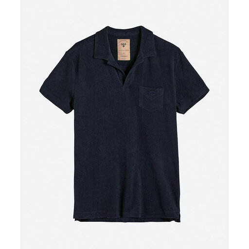 Solid Navy Frotté-skjorta