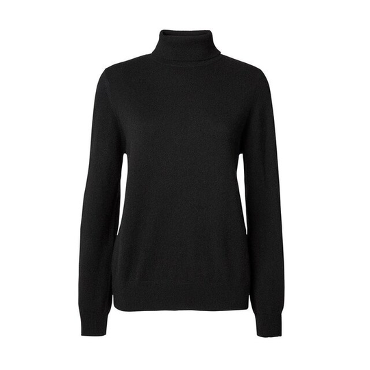 Stickad Polotröja I Kashmir - Cassie Cashmere Black