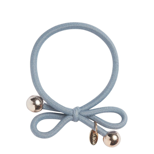 IA BON Hair Tie Gold Bead Dusty Blue 1 st