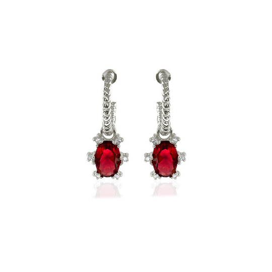 Oval Sunshine Crystal Twist Hoop Gold/rose Red