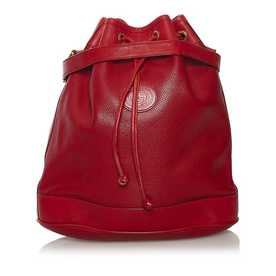 Gucci Leather Drawstring Bucket Bag