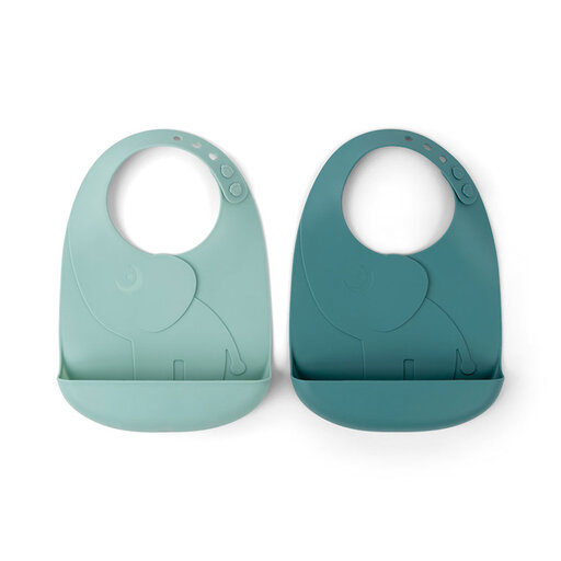 Peekaboo bib 2-pack Elphee Blue