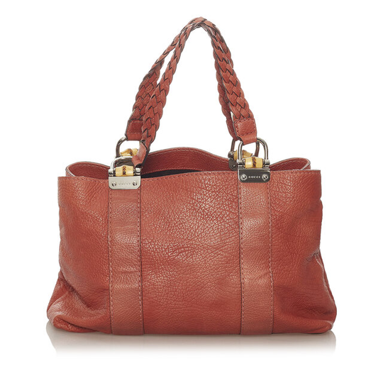 Gucci Bamboo Bar Leather Tote Bag