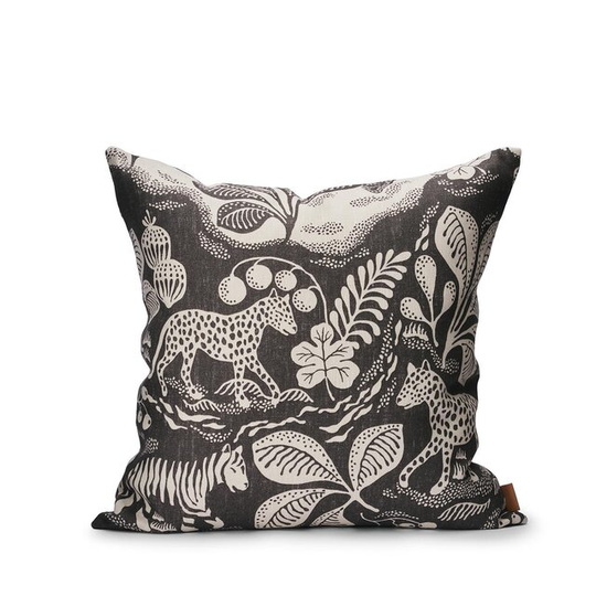 Kuddfodral Linne 50x50cm - Wild At Heart - Black