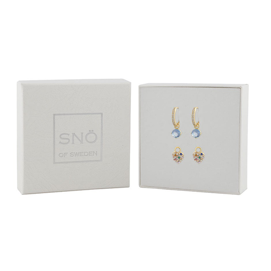 Mix set heart gold/mix light blue, Snö of Sweden Örhängen