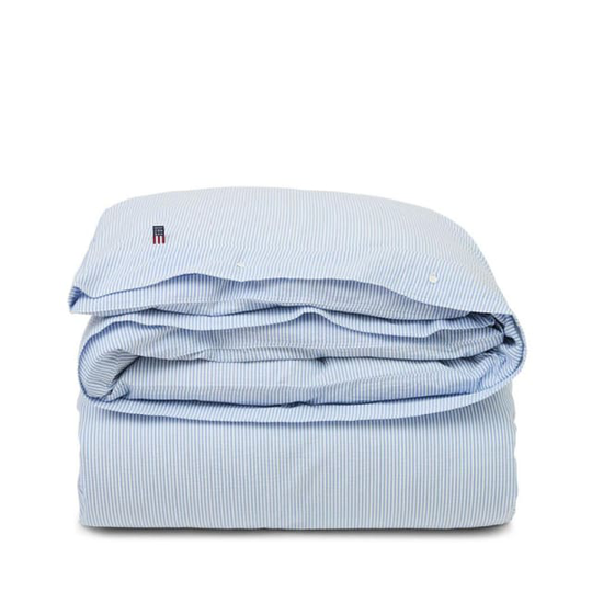Blue/White Striped Cotton Seersucker Duvet Cover