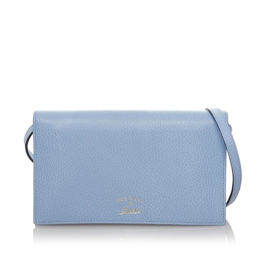 Gucci Swing Leather Continental Wallet On Strap
