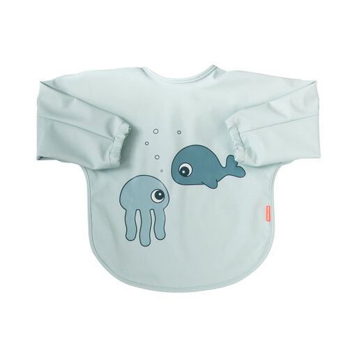 Sleeved bib 6-18m Sea friends Blue