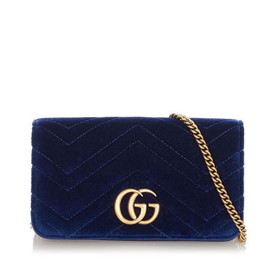 Gucci Super Mini Gg Marmont Velvet Crossbody Bag