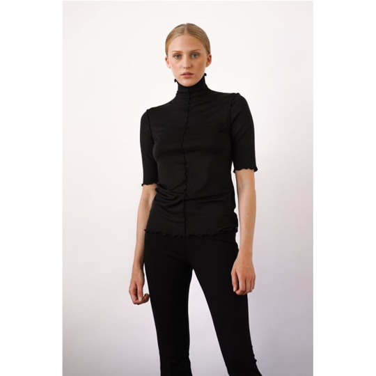 Bastia Turtleneck Top - Black