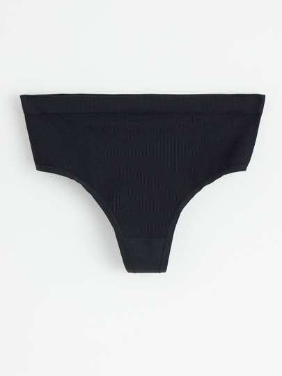 Ribbad stringtrosa high waist