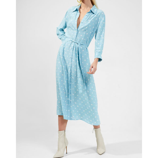 Augustine Navy Blue Delphine Midi Shirt Dress Dresses