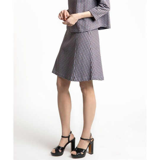 Klassisk Kjol I Hundtandsmönster - Madeleine Skirt Blue