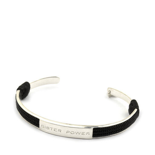 Sister Power Bracelet Black Silver