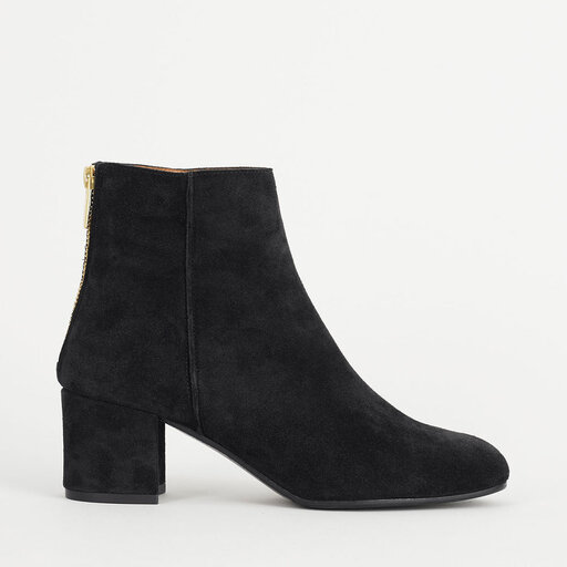Mei Black Suede Ankle Boots