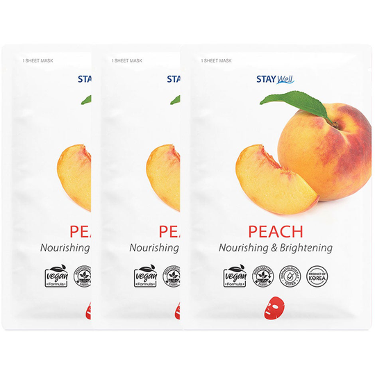 Vegan Sheet Mask Peach, Stay Well Hudvård
