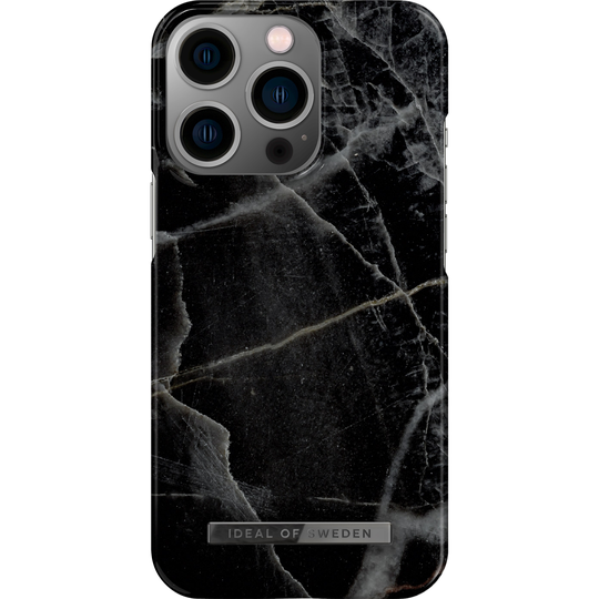 iDeal of Sweden iPhone 13 Pro Fashion Case Black Thunder Marble