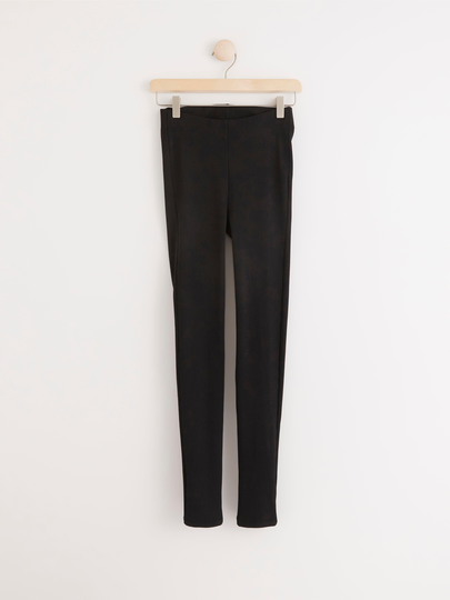 Ribbade leggings med hög midja