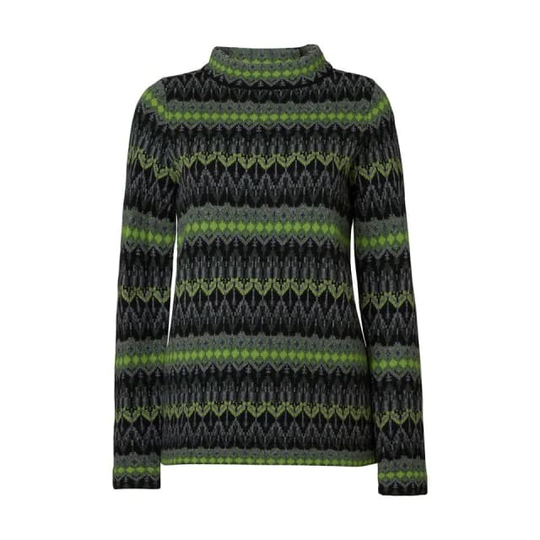 Mönstrad Jumper I Ull - Gunnel Black