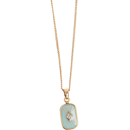 Vintage Blue Enamel Necklace Gold, A&C Oslo Halsband