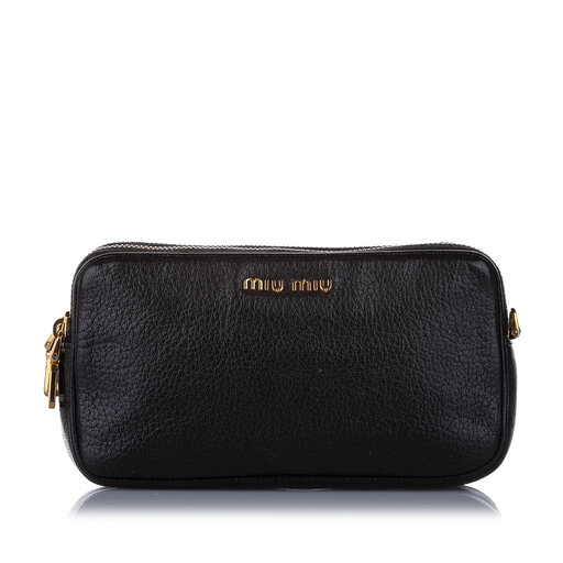 Miu Miu Double Zip Leather Crossbody Bag