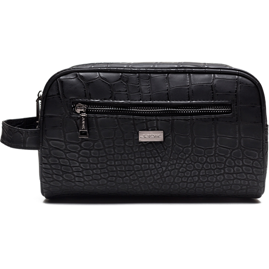 JJDK Large Toiletry Bag Black PU Croco