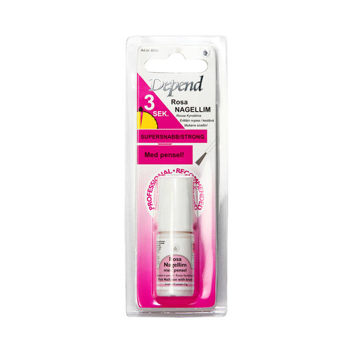 Nagellim med pensel, rosa