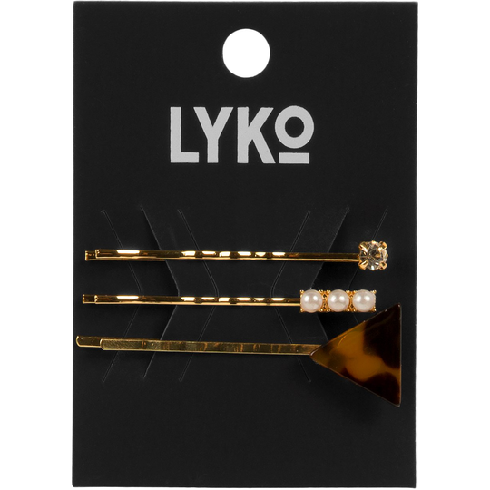 LYKO Hairpins Brown 3-pack