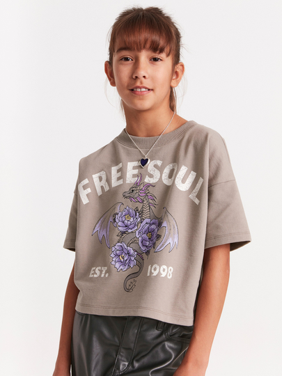 Croppad topp i sweatshirt-material