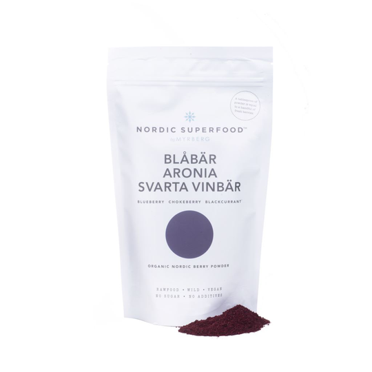 Nordic Superfood by Myrberg Blue - Blåbär, Aronia & Svarta vinbär Bärpulver 80 g