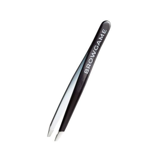 Browgame Cosmetics Signature Tweezer Slanted - Black & White 1 st