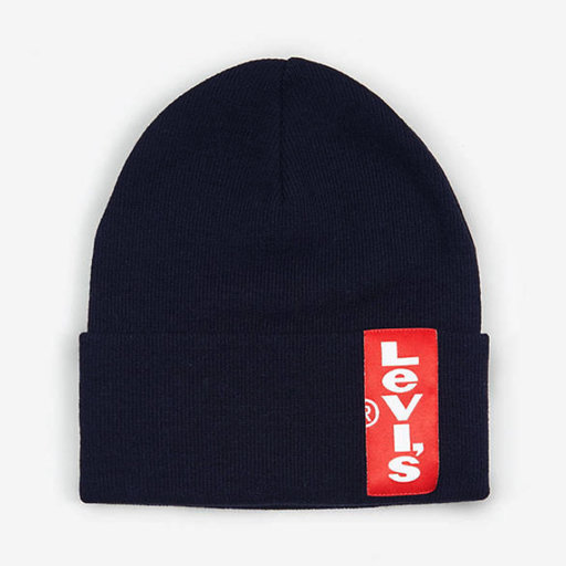 Oversized Red Tab Beanie