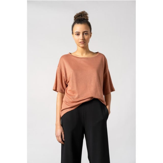 Raya Linen Tee - Russet
