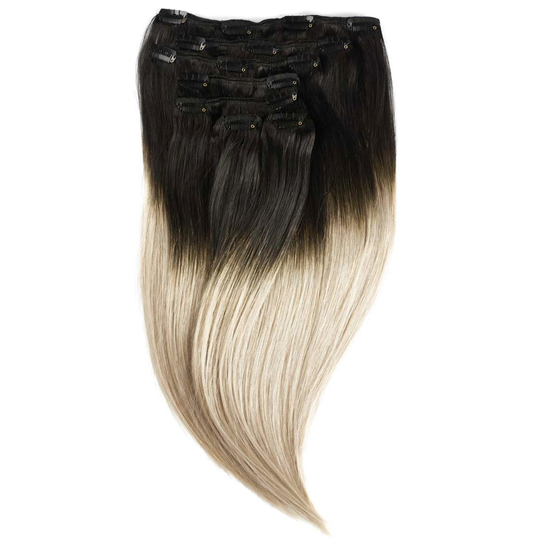 Rapunzel of Sweden Clip-on set 7 pieces 50 cm O1.2/10.5 Black Brown/Gr