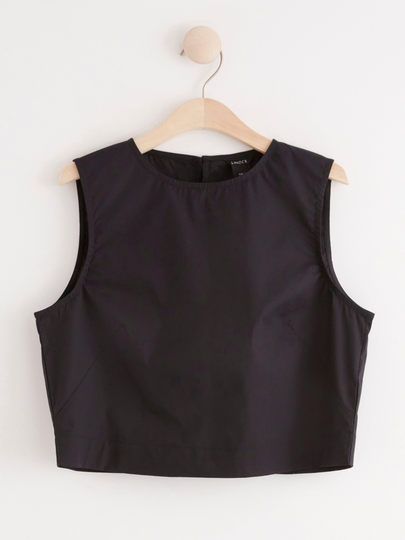 Croppad ärmlös blus