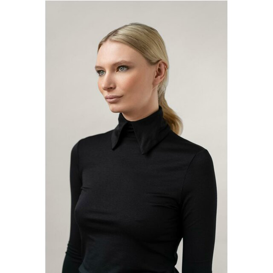 Toon Tencel Collar Top Black