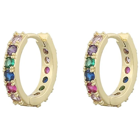 Unnie ring ear gold/mix blue, Snö of Sweden Örhängen