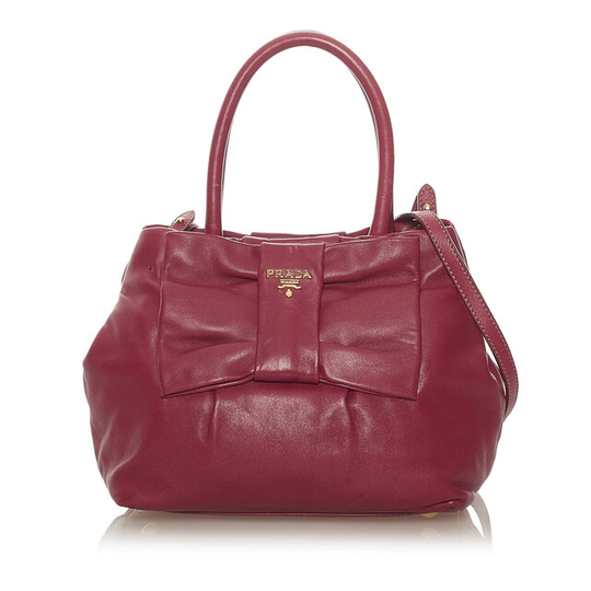 Prada Fiocco Bow Leather Satchel