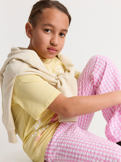 Rutig pyjamasbyxa i bäckeböljabomull